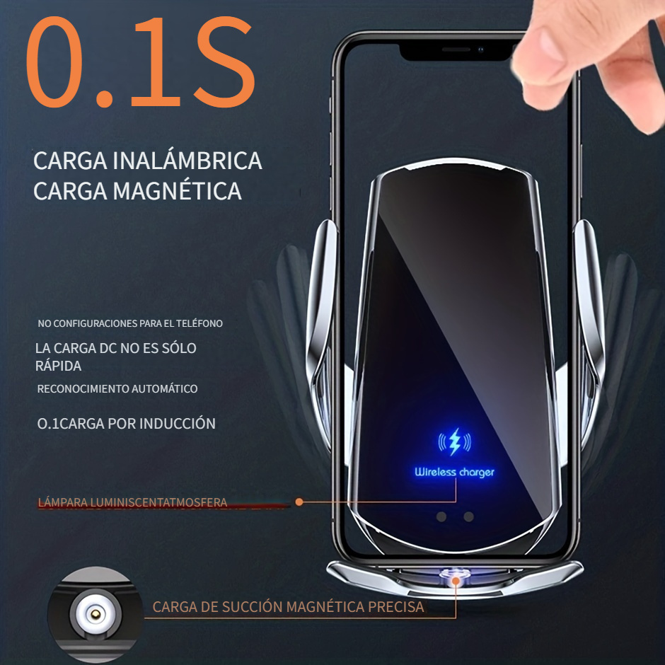 Cargador Inalambrico Soporte Para Auto Iphone 8/X Wireless Magnetico Samsung