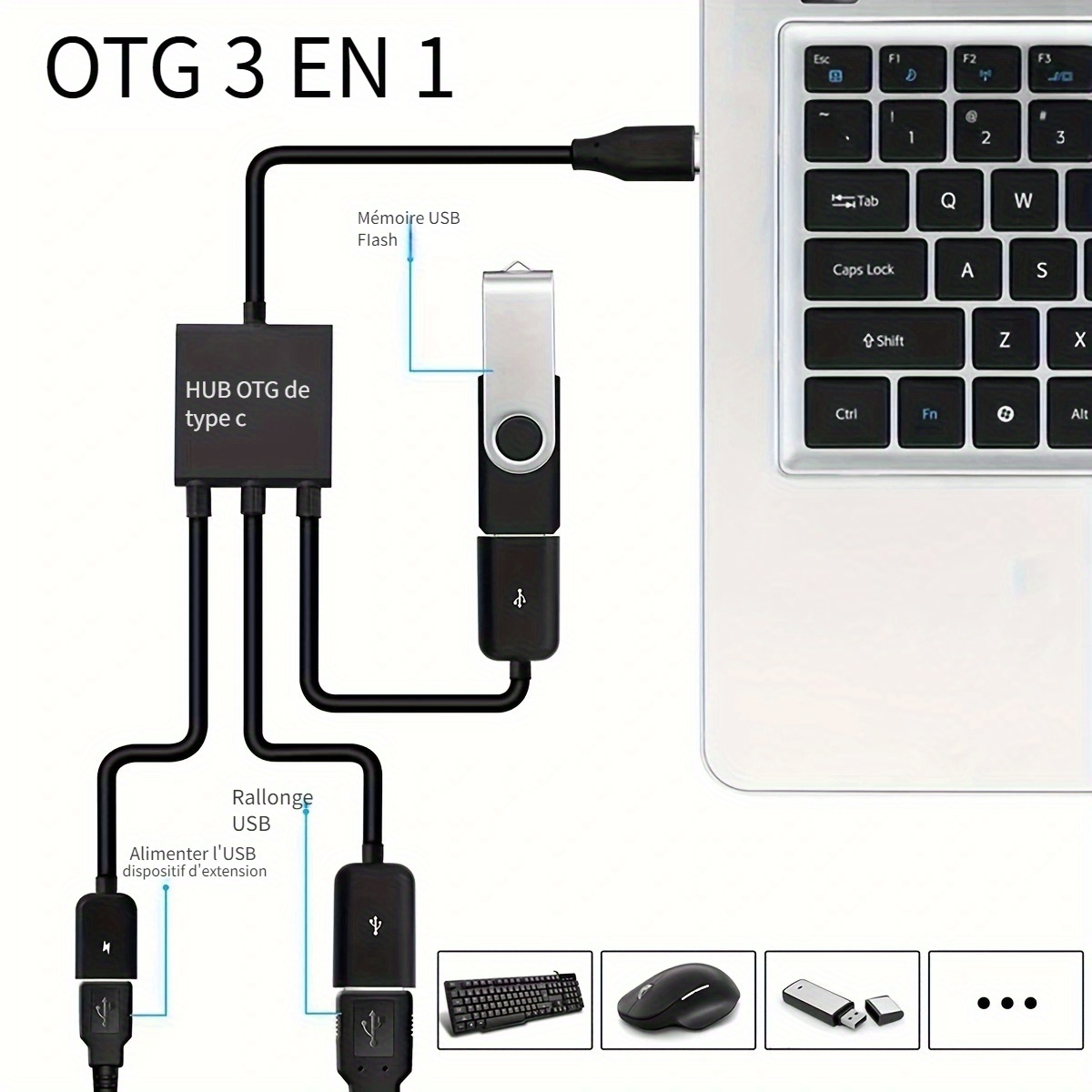 Adaptateur 2 En 1 Usb 3.0 Otg Type C Micro Usb Vers Usb 3.0 - Temu Belgium