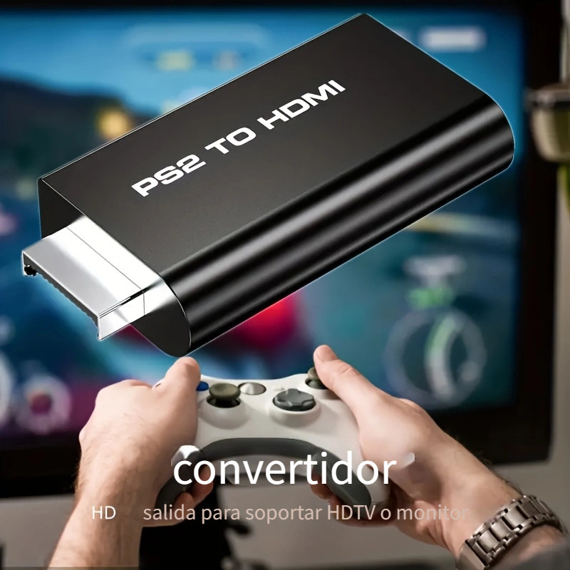 Adaptador PS2 a HDMI Cable HDMI PS2 Conversor PS2 a HDMI Compatible con  conmutador de relación de aspecto de pantalla 4:3/16:9. Funciona con el  cable de enlace HD de Playstation 1/Playstation 2.