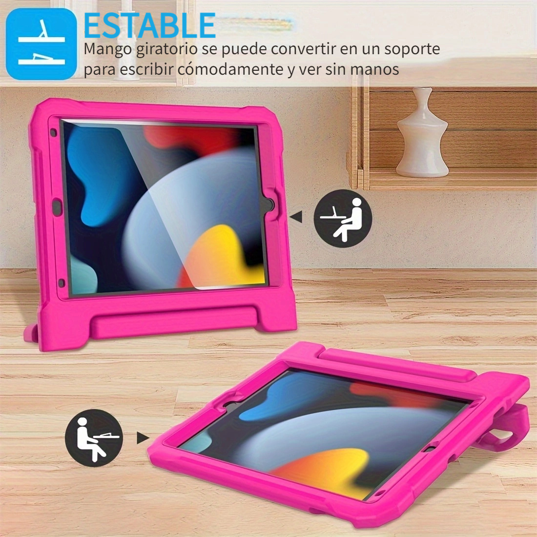 BMOUO Funda infantil para iPad Mini 4/iPad Mini 5, iPad Mini 4/5, protector  de pantalla integrado, mango a prueba de golpes, funda convertible para