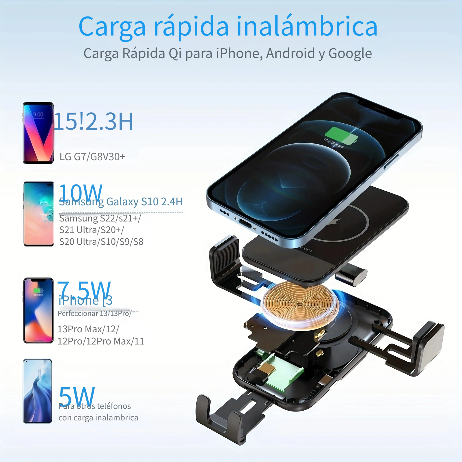 🔋CARGADOR INALÁMBRICO para iPhone y Samsung con CARGA RÁPIDA!!! 