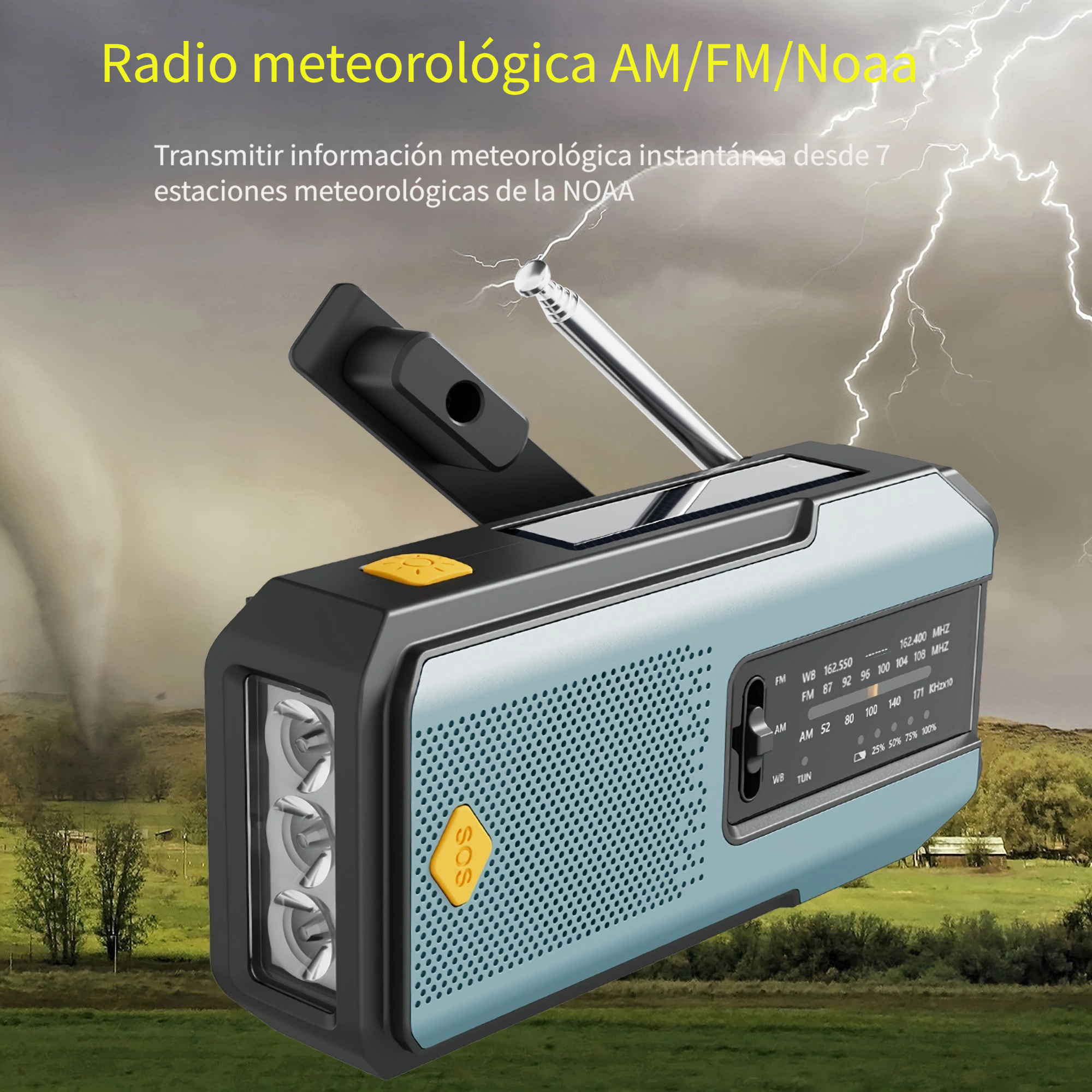 Radio Manivela Portátil Am/fm Noaa Radios Meteorológicas - Temu