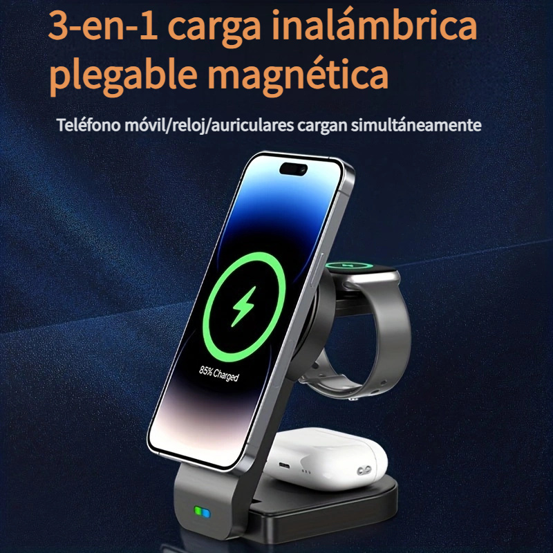 Estación Carga Inalámbrica Magnética 3 En 1 Plegable Iphone - Temu Chile