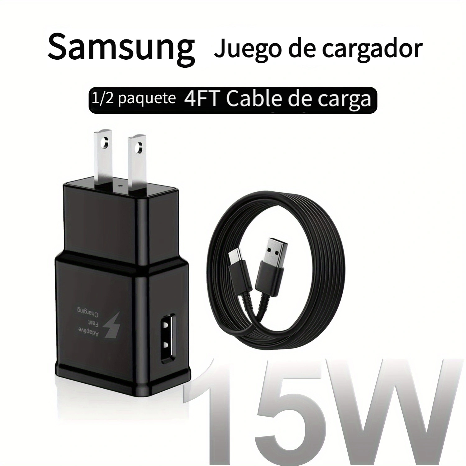 Cargador de teléfono Android tipo C con cable C de 10 pies de carga rápida  para Samsung Galaxy S10/S10e/S10+/S9+/S8+/S23/S22/S21 Ultra/S20/Note