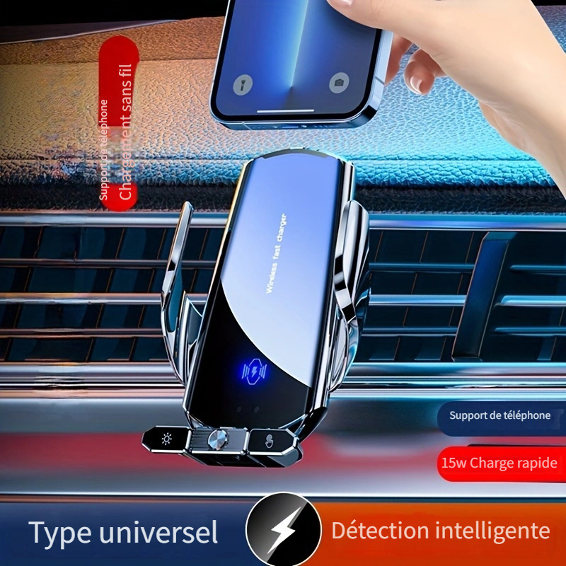 Chrono - Chargeur de voiture magnétique sans fil, support de téléphone à  évent à charge rapide 15 W compatible avec iPhone 12/12 Mini/12 Pro/12 Pro  Max, chargeur de voiture à serrage automatique