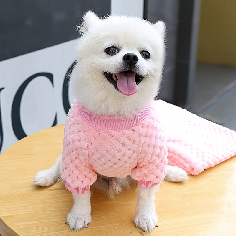 

Puppy Sweater, Pet Clothes, Autumn And Winter New Dog Fleece Jackets, Double-leg Plaid Dog Apparel