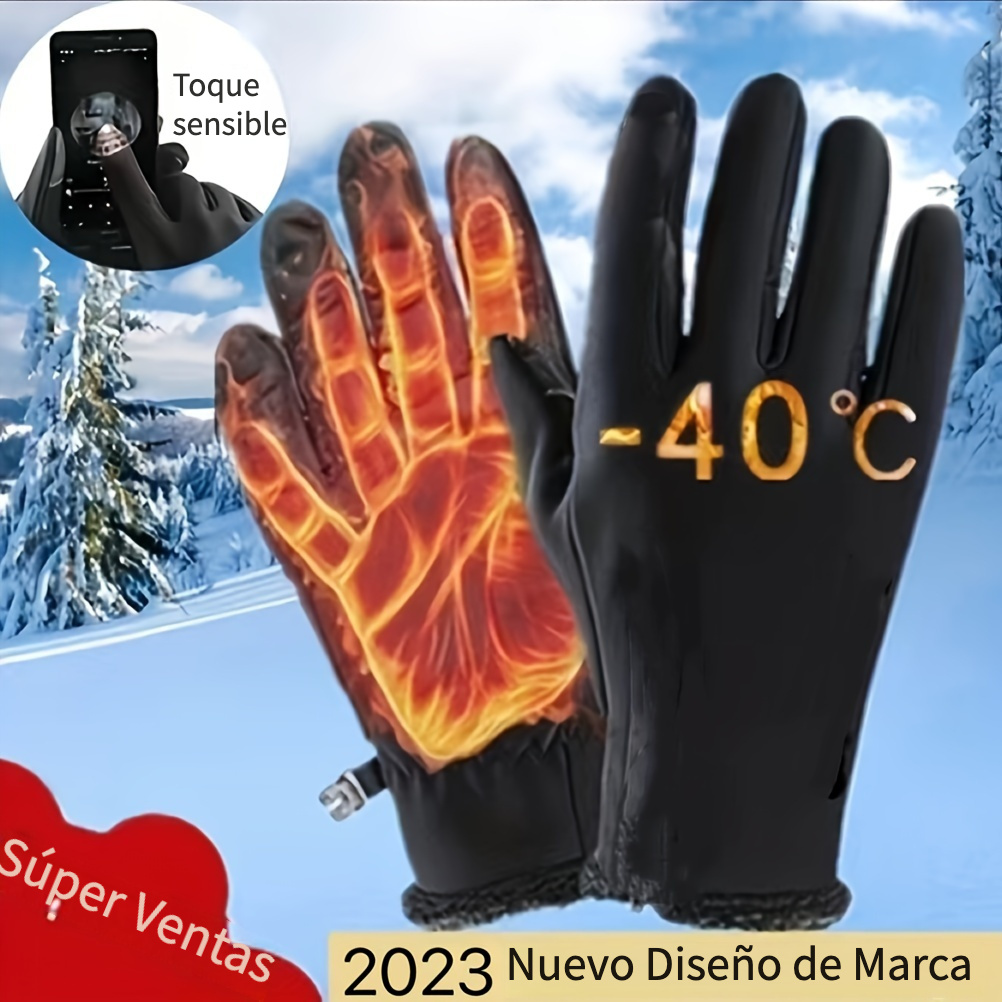 Guantes termicos frio invierno para hombre mujer pantalla tactil doble  forro XL