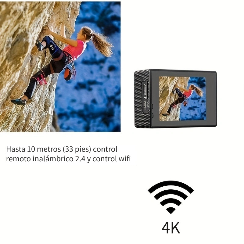 Cámara de acción remota F60R 4K WIFI 1080P HD 16MP Cámara DV deportiva  impermeable