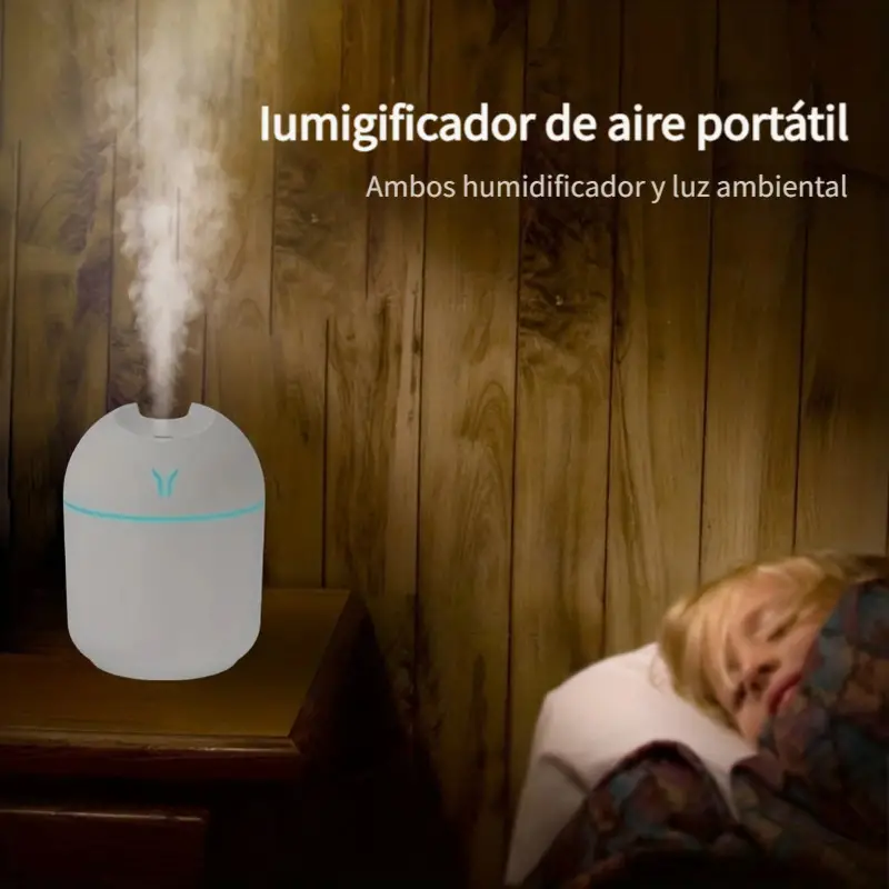 Humidificador Aire Bonito Difusor Aroma Luz Nocturna Niebla - Temu
