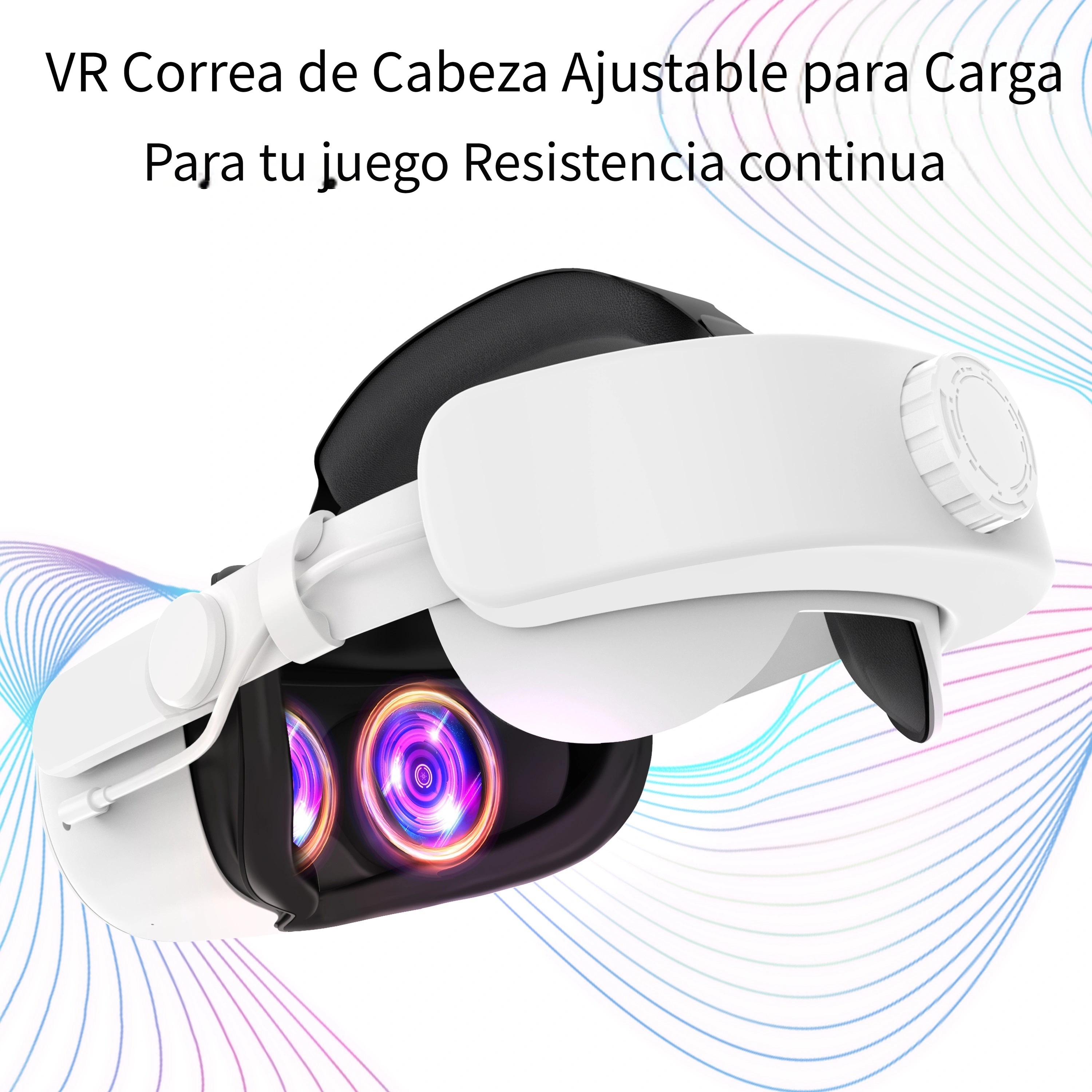 Correa para Oculus Quest 3 - Reemplazo de Correa Elite para Meta Quest 3,  Accesorios VR para Quest 3 - Comodidad Mejorada, Reduce la presión de la  Cabeza - con bisagra Ajustable