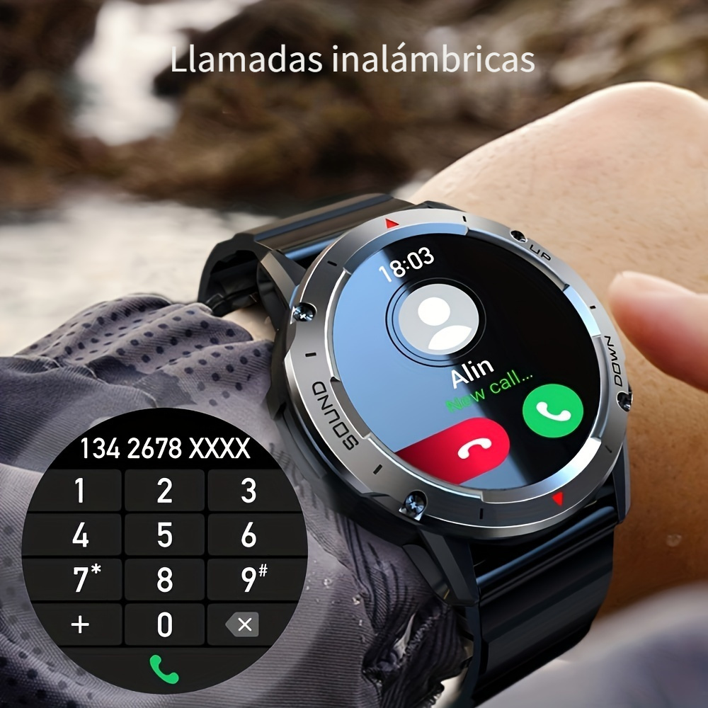 Reloj inteligente para hombres Android iPhone: Reloj inteligente con  llamada y texto IP68 Rastreador de ejercicios