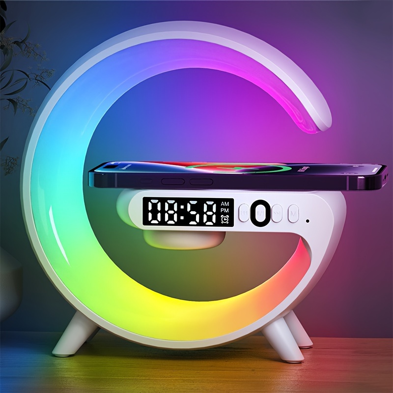 Mini Multifunction Wireless Charger Pad Stand Speaker TF RGB Night Light Fast Charging Station For IPhone14 13 12, Samsung, Xiaomi