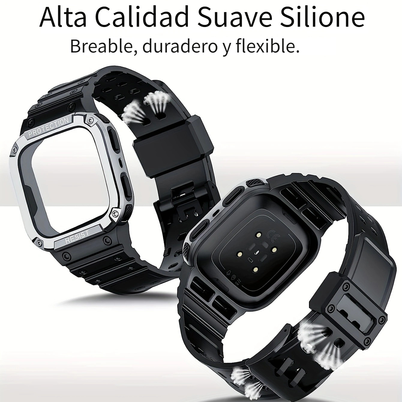 Paquete De 2 Compatible Con Fitbit Versa 4/versa 3 Correa/fitbit  Sense/sense 2 Correa, Correa Deportiva De Repuesto Suave Compatible Con Fitbit  Versa 4/versa 3/fitbit Sense Para Mujeres Y Hombres