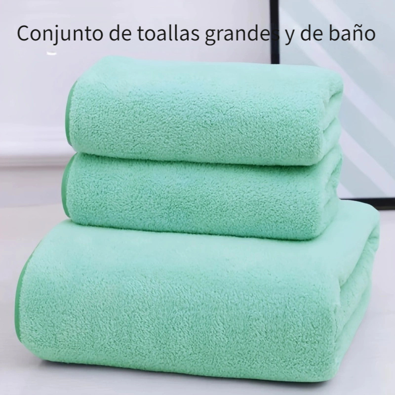  Juego de toallas de fibra suave y toalla de ducha para adultos,  toallas de playa grandes, toallas de baño a rayas lisas de color sólido  para baño y ducha (color C