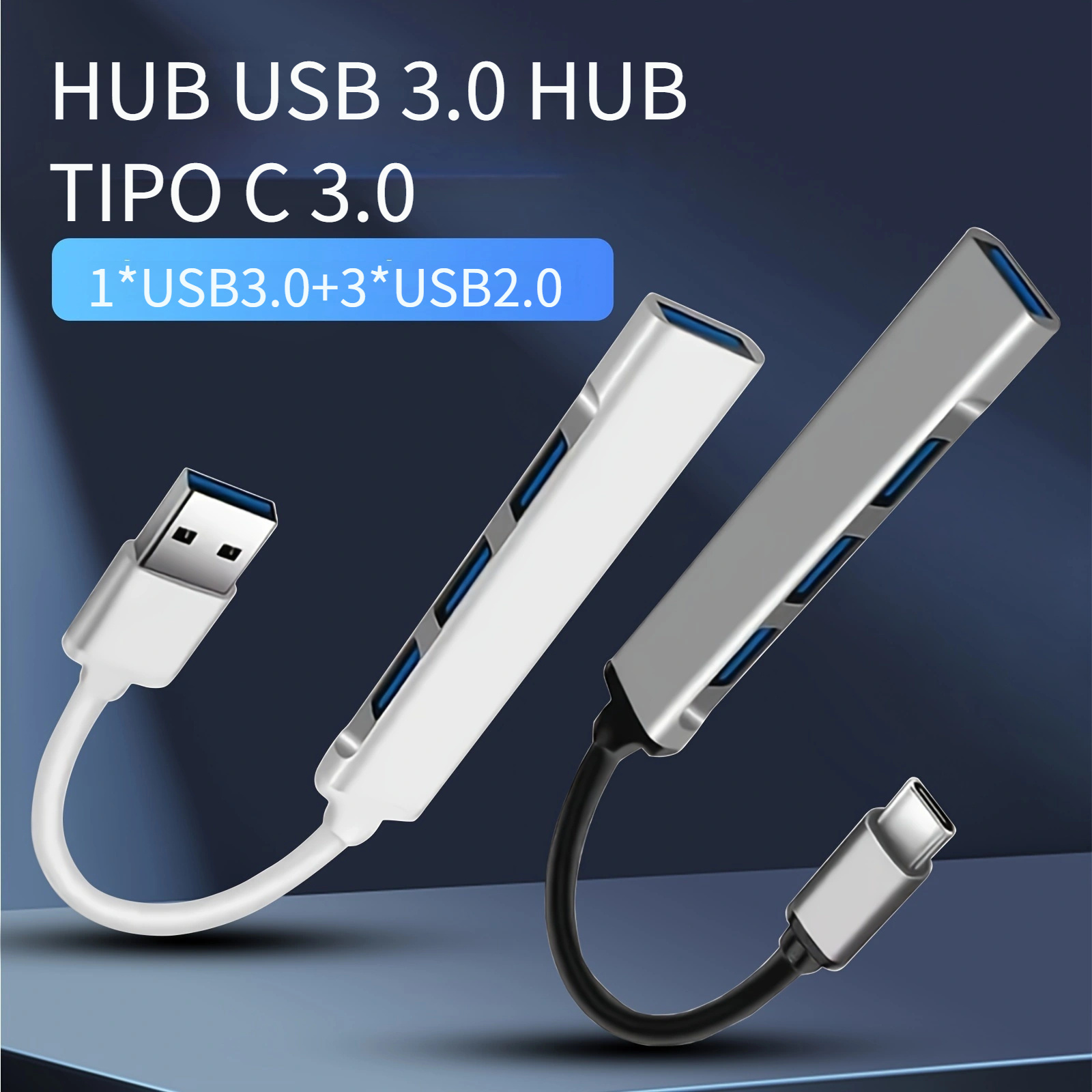 Hub USB-C de 4 Puertos - 1 Puerto USB-A - Concentrador de 3