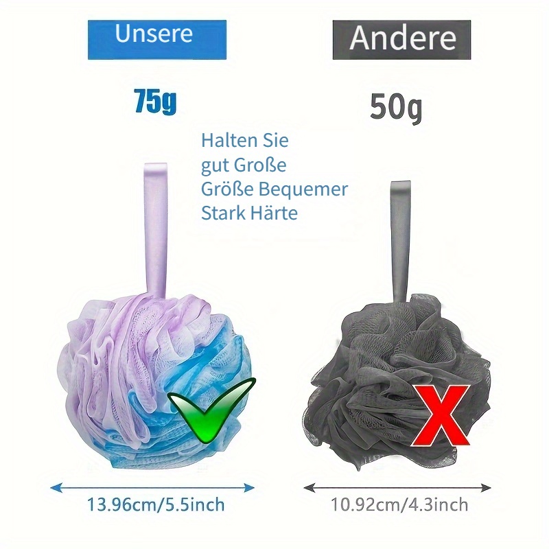 4 Stück Netz-Duschschwämme Mit Wandhaken – Luffa-Peeling Für Sanfte Haut, Je 12x12 Cm, Farblich Sortiert