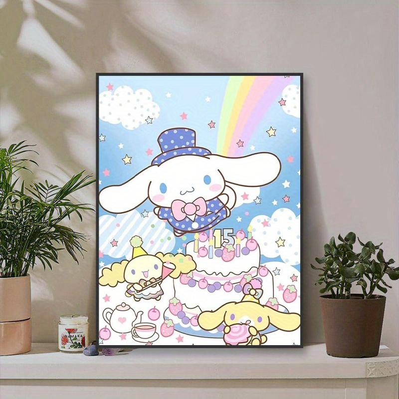 Diamond Painting Kits for Adults Cinnamoroll Diamond Art Gem Art Painting  Full Drill Round Art Gem Painting Kit for Home Wall Decor Gifts 8x12 