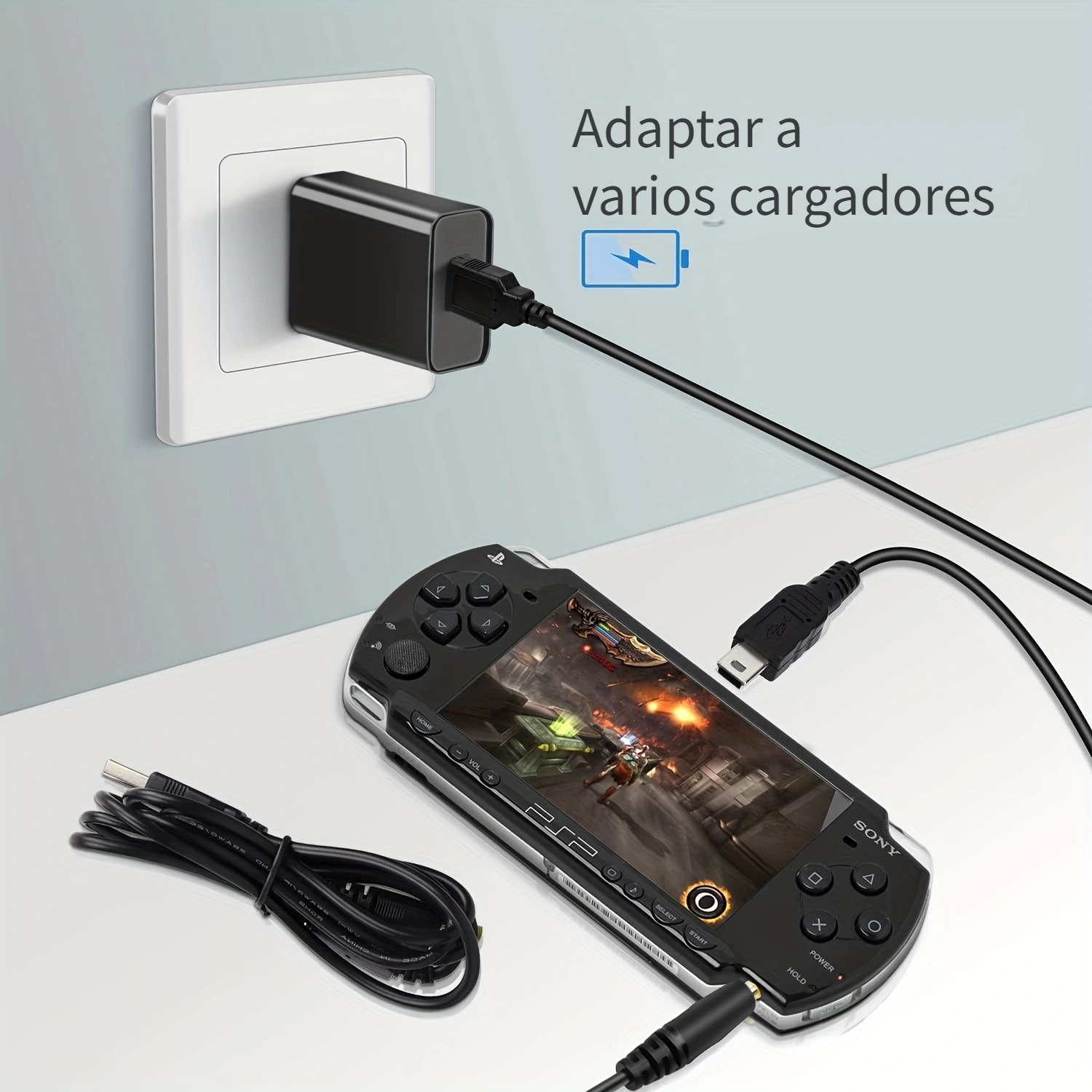Cargador PSP, adaptador de corriente alterna, cargador de pared compatible  con Sony PSP-110 PSP-1001 PSP 1000 / PSP Slim & Lite 2000 / PSP 3000