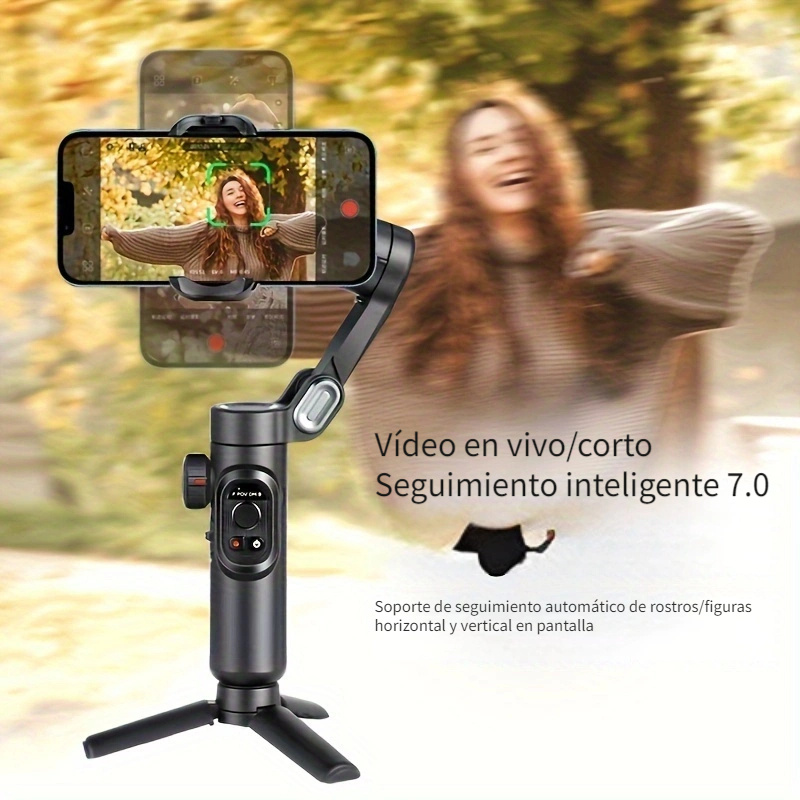 Comprar AXNEN HQ3-cardán plegable de 3 ejes para teléfono móvil,  estabilizador de grabación de vídeo Vlog para iPhone 13, Xiaomi, Huawei y  Samsung