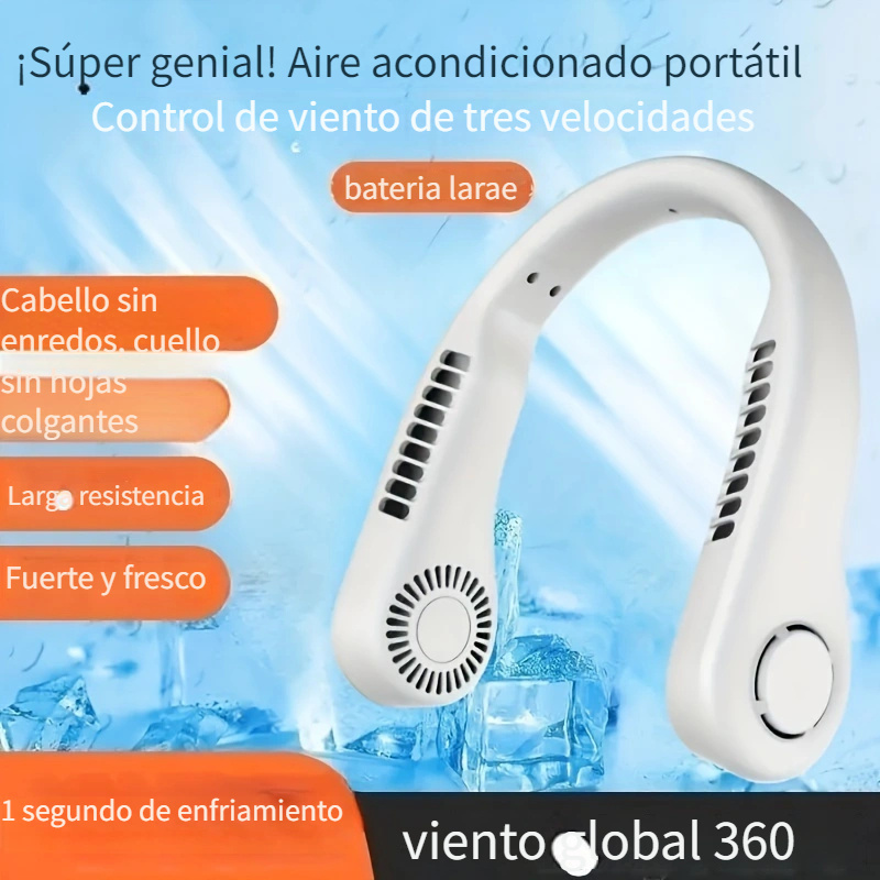 Ventilador Cuello Usb Recargable 5 Velocidades Ajustables - Temu