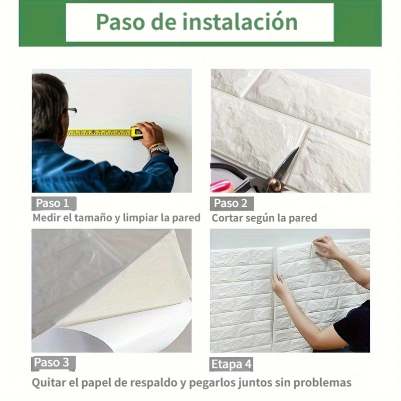 Pegatinas 3D Autoadhesivas para Pared - Papel tapiz - Barujhaba