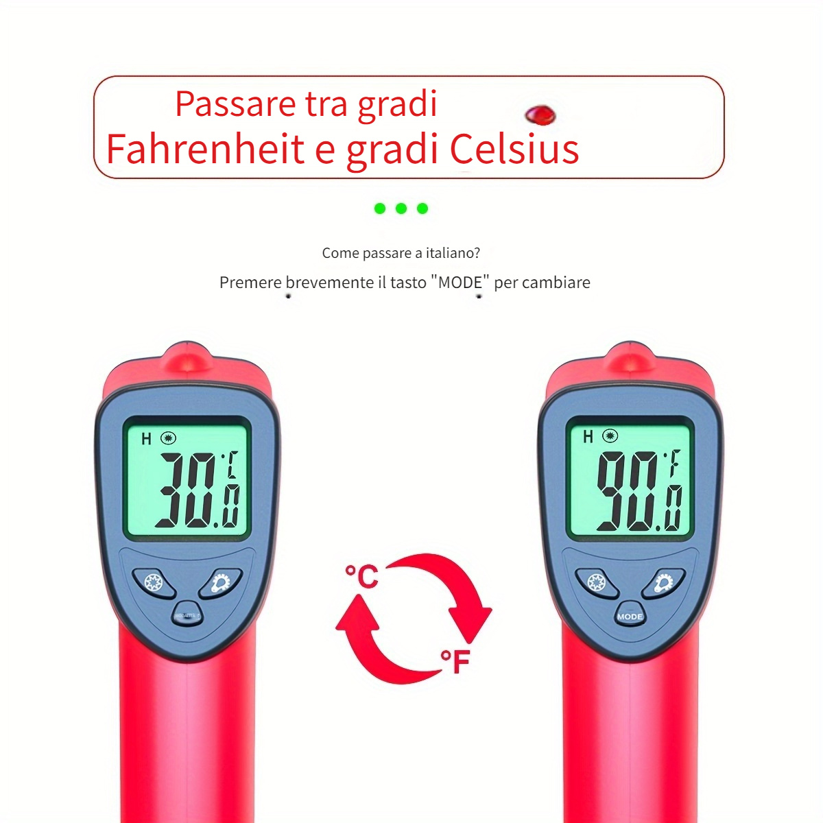 Pistola Termometro Infrarossi Pistola Termometro Portatile - Temu