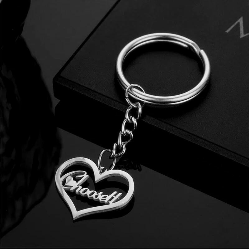 Custom Text Name Heart Keychain Personalized Stainless Steel - Temu Ireland