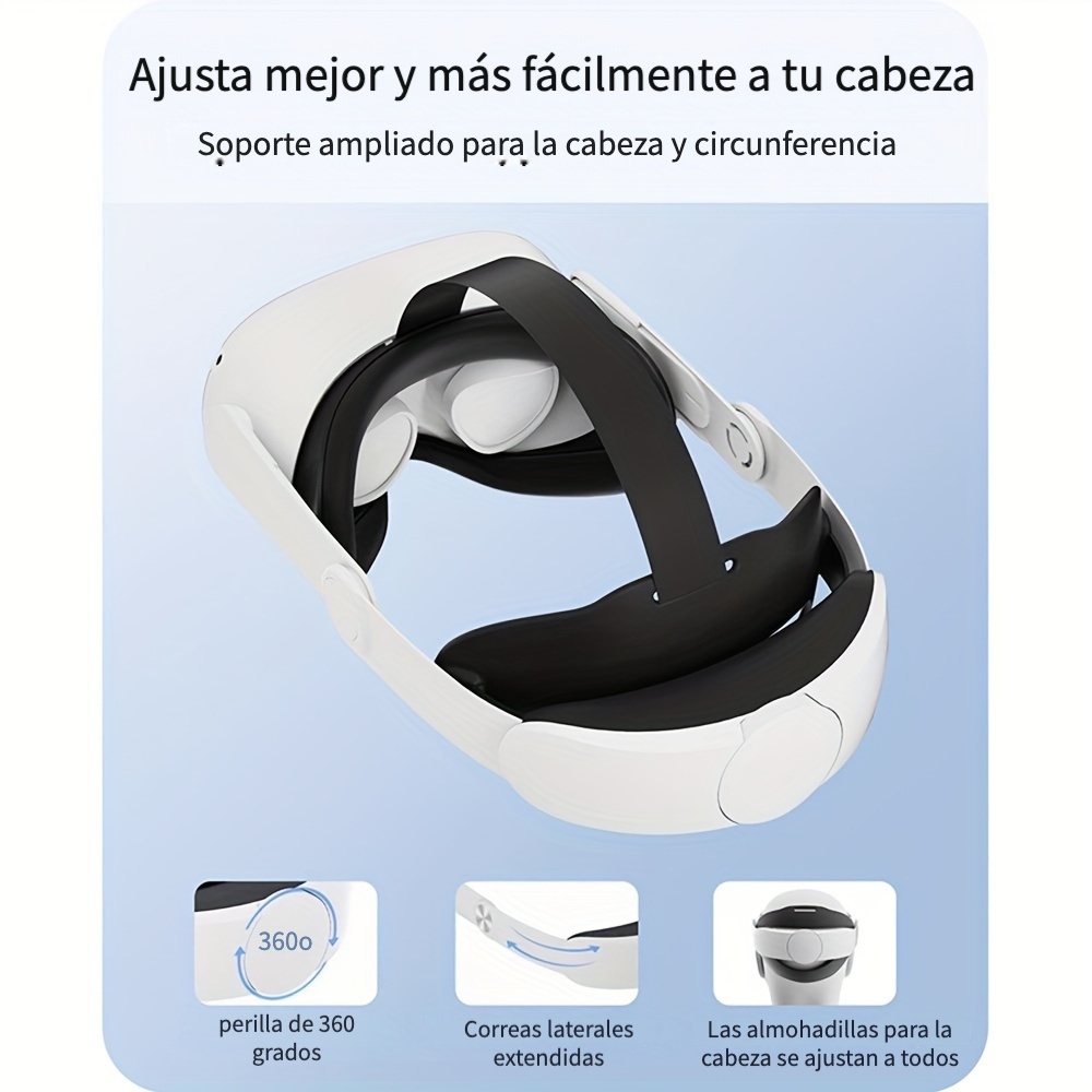  AMVR - Correa para la cabeza para Oculus Quest 2, suave TPU  Elite correa trasera accesorios VR compatibles con Meta Quest 2, reduce la  presión de la cabeza para mejorar la