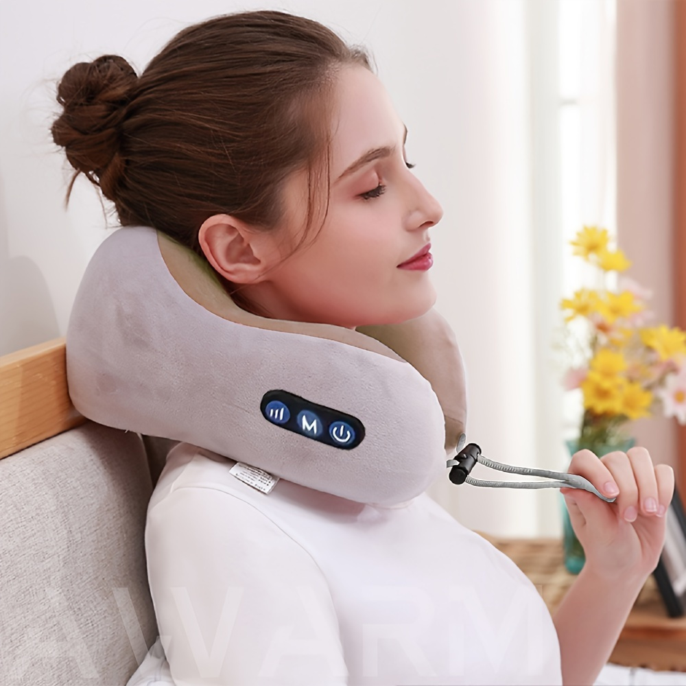 4 Heads Smart Electric Pulse Neck Massager With Heat, Cordless & Portable  Cervical Vertebra Relaxing Pain Kneading Massage Machine, 10 Modes 16  Levels Tens & Dual Motor Vibration - Temu