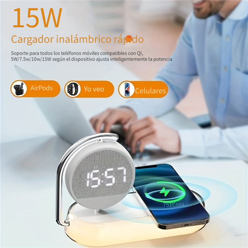 Compre Lámpara De Mesa Multifunción Qi Cargador Inalámbrico Con Soporte  Lámpara De Noche 10w Cargador Inalámbrico Lámpara Led Con Soporte y Soporte  De Carga Inalámbrica Rápida Magsafe de China por 10.2 USD