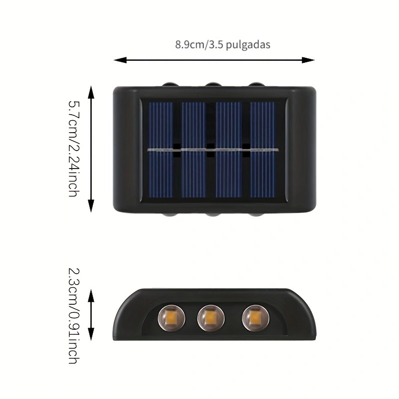 Anyingkai Aplique solar exterior,4 Piezas Luces Solares De Pared Para  Exteriores,Aplique solar LED Luz de Pared Up & Down,Para Escaleras Terraza  Patio Jardín, IP65 Impermeable : : Iluminación