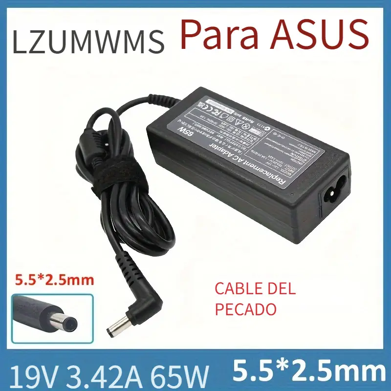 19v 3.42a 5 5x2 5mm 65w Ac Cargador Adaptador Portátil Asus - Temu Chile