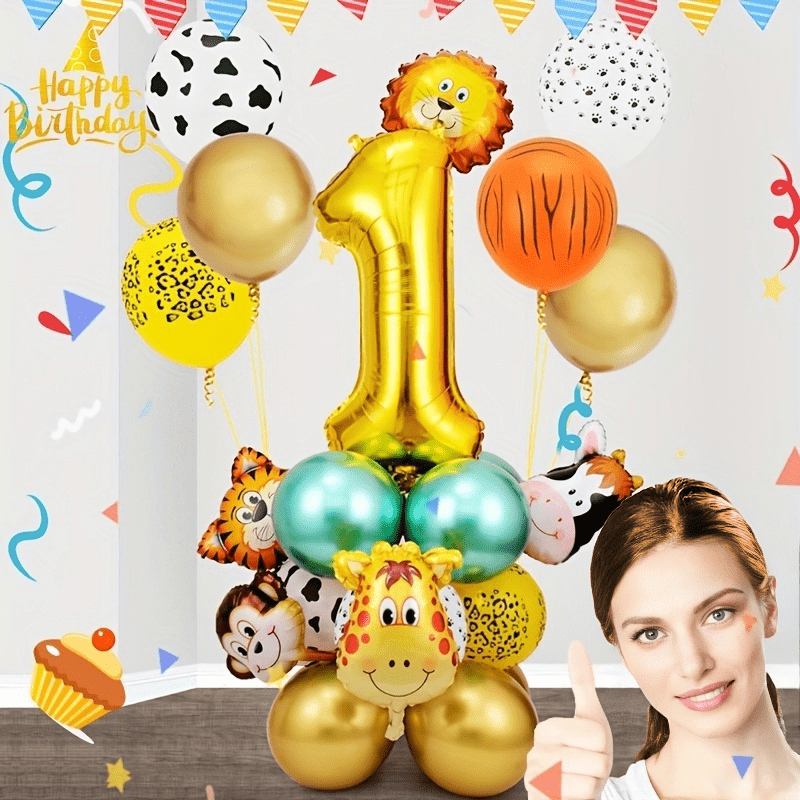 Acquista 42 pezzi/set palloncini animali giraffa giungla 32 pollici numero  palloncino decorazione festa di compleanno per bambini Baby Shower
