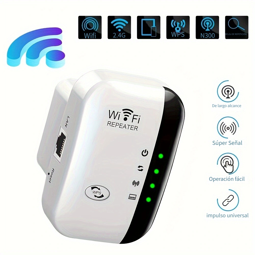 Repetidor WiFi inalámbrico de largo alcance, amplificador de señal,  extensor de punto de acceso, router de