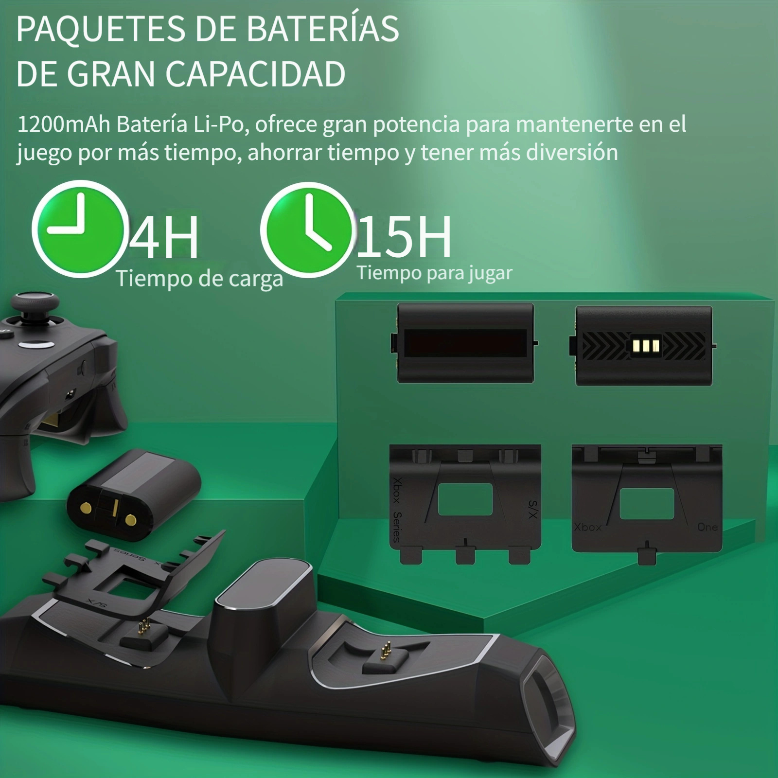 Cargador Controlador Xbox Estación Carga Dual 2 Paquetes - Temu