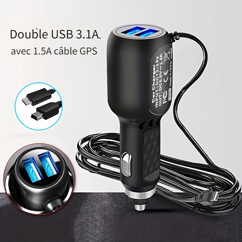 Acheter Chargeur de voiture double USB 12V 3.1A adaptateur 2 ports