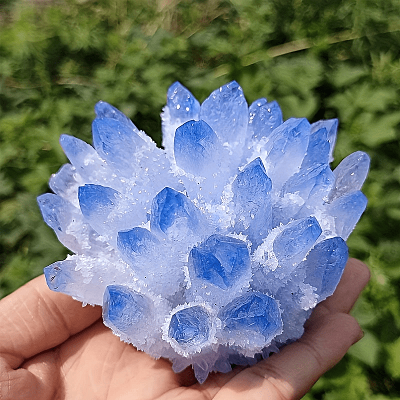 30-40g Natural Rock Green Quartz Crystal Cluster Titanium Energy Specimen