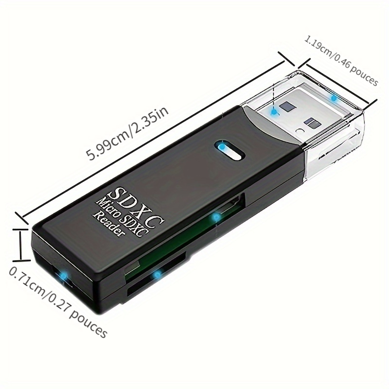 Lecteur de Carte SD, Carte Mémoire USB 2.0 Vultic Adaptateur Micro