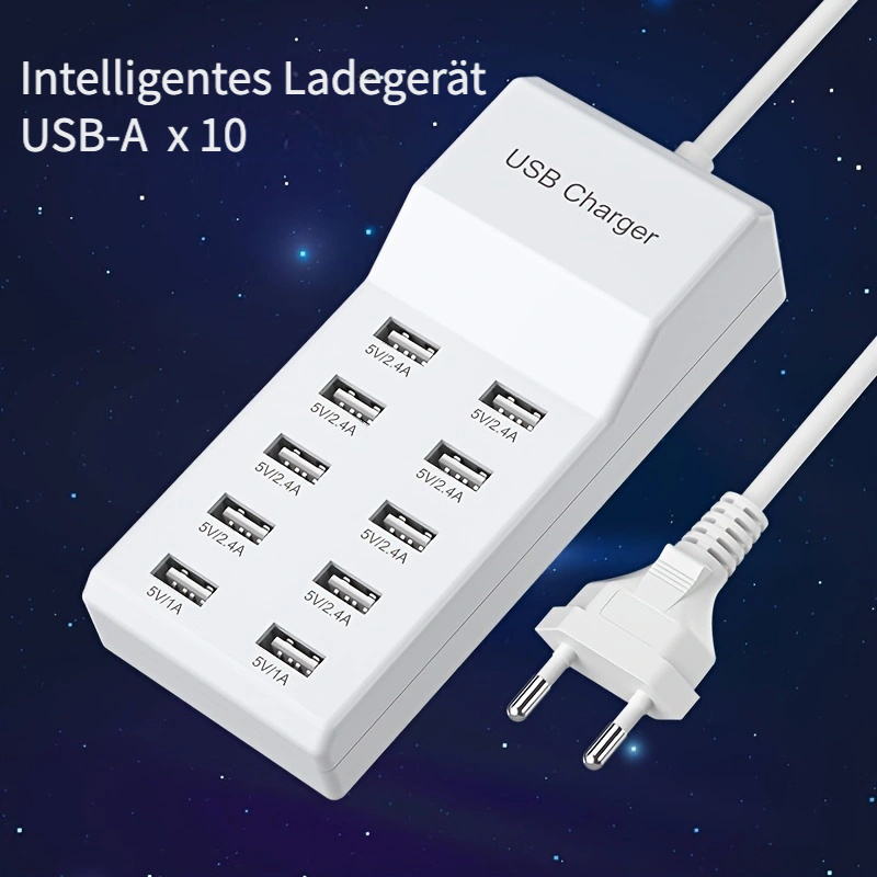 USB Ladestation, 6 Port 30W USB Ladegerät mit Schalter für mehrere