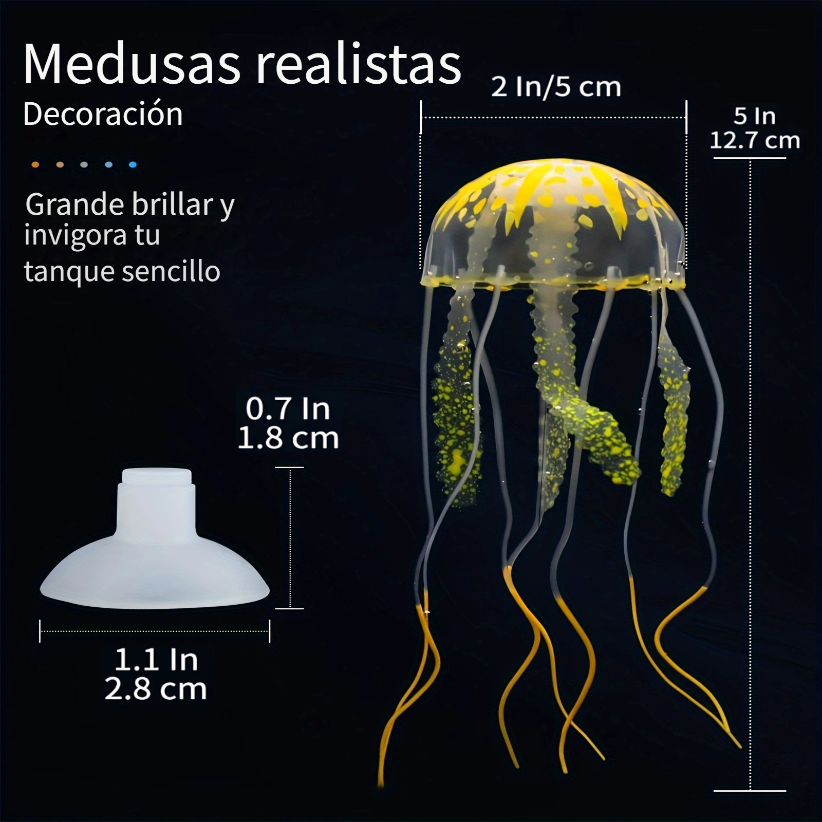 Adornos Artificiales Medusas Falsas Silicona Brillante Decoración  Paisajismo Peceras Acuario - Mascotas - Temu