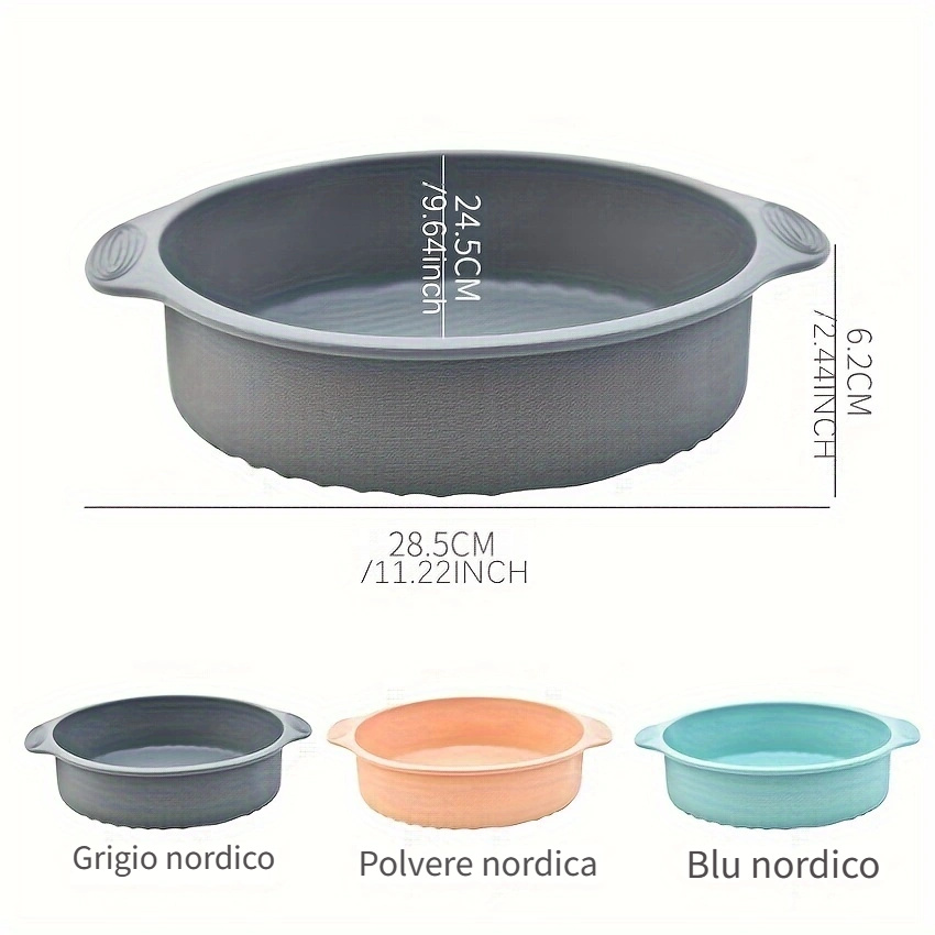 1pc Padella Da Forno Rotonda In Silicone, Grande Stampo Rotondo In