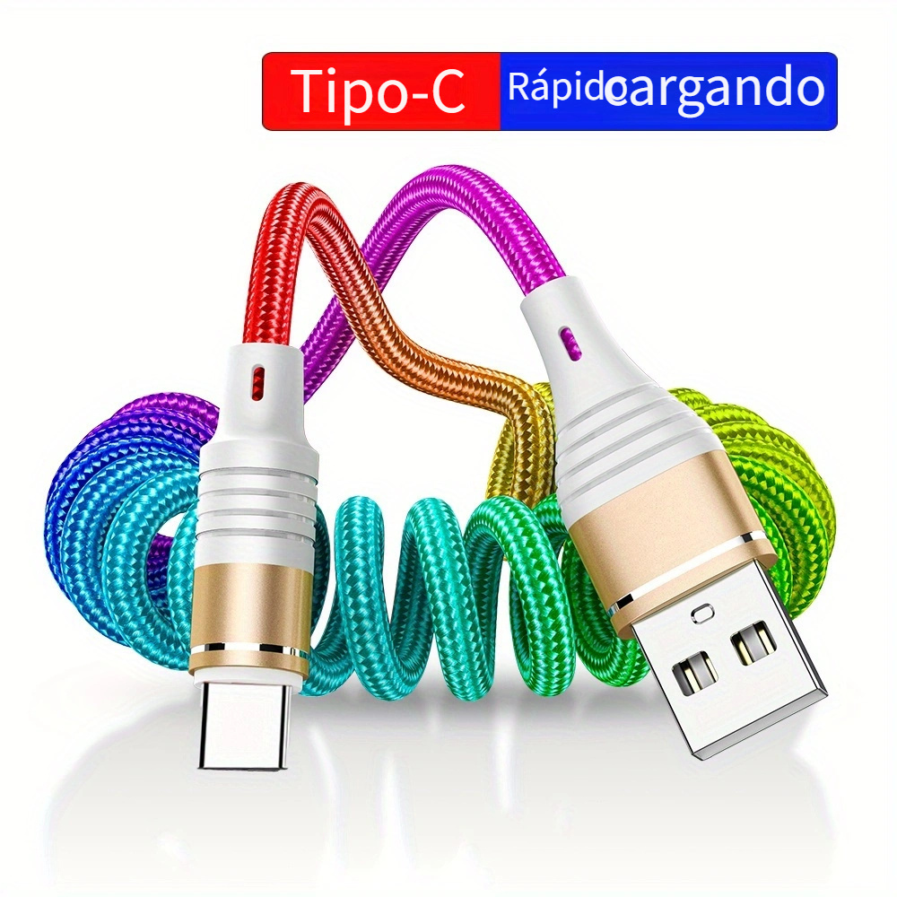 Cable USB de resorte Micro Mini USB C Tipo C Macho a Hombre Hembra Cable de carga  rápida Cable de cargador de teléfono USB C Cable de cable 1m 3m