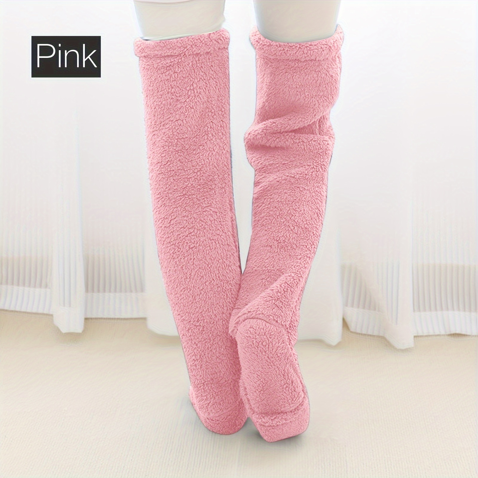 

Thickened Fuzzy Thigh High Socks, Warm Over The Knee Socks, Women's Stockings & Hosiery