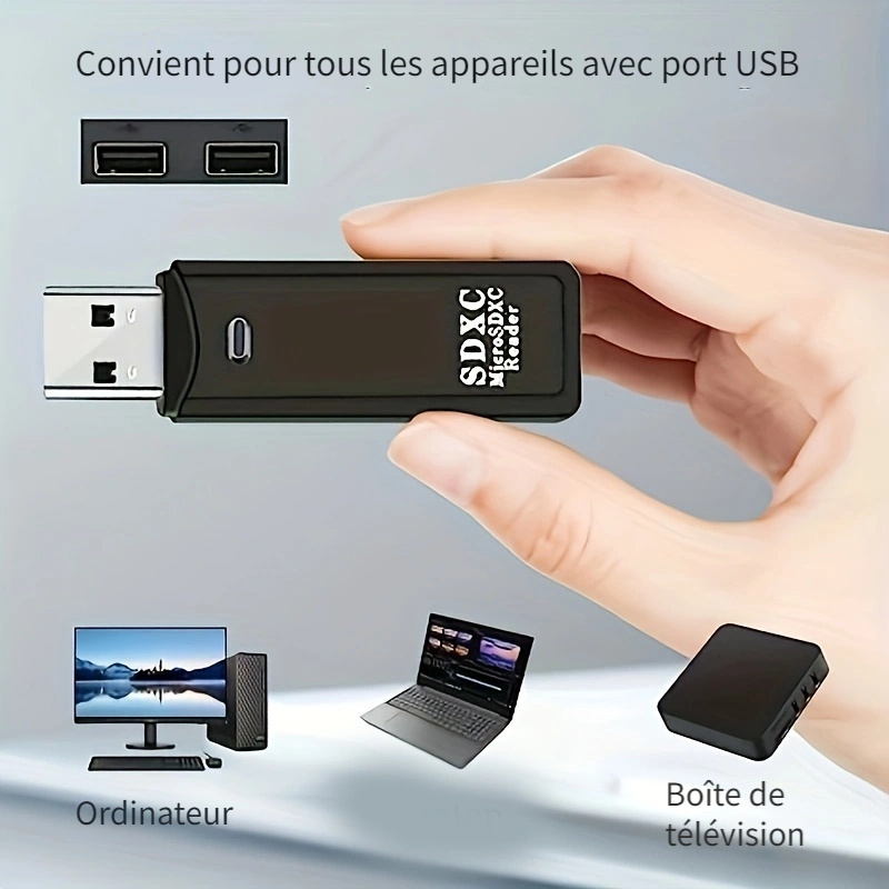 Lecteur de Carte SD Micro SD USB Carte Memoire Adaptateur avec Standard