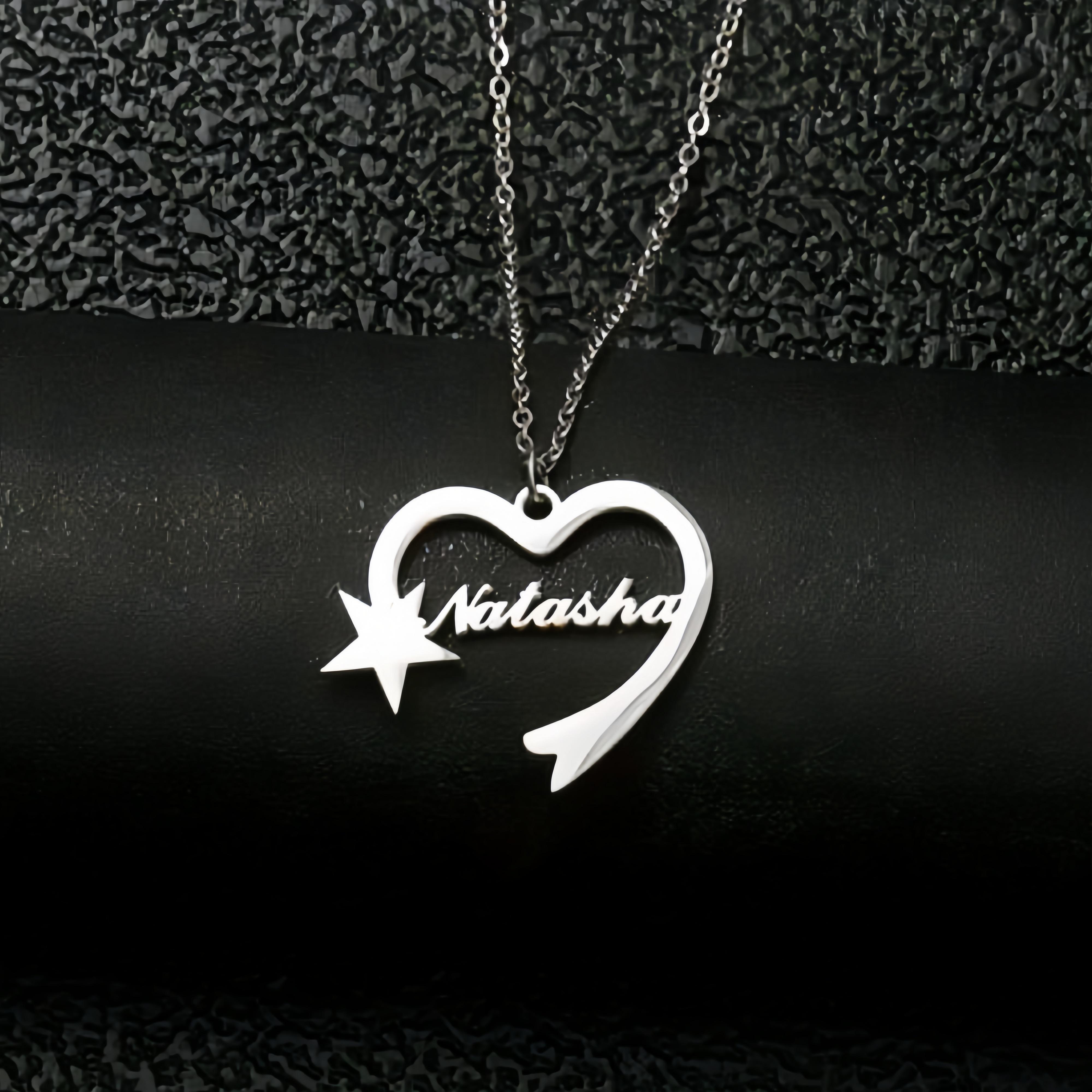 Customized Name Love Heart Pendant Necklace Personalized - Temu United