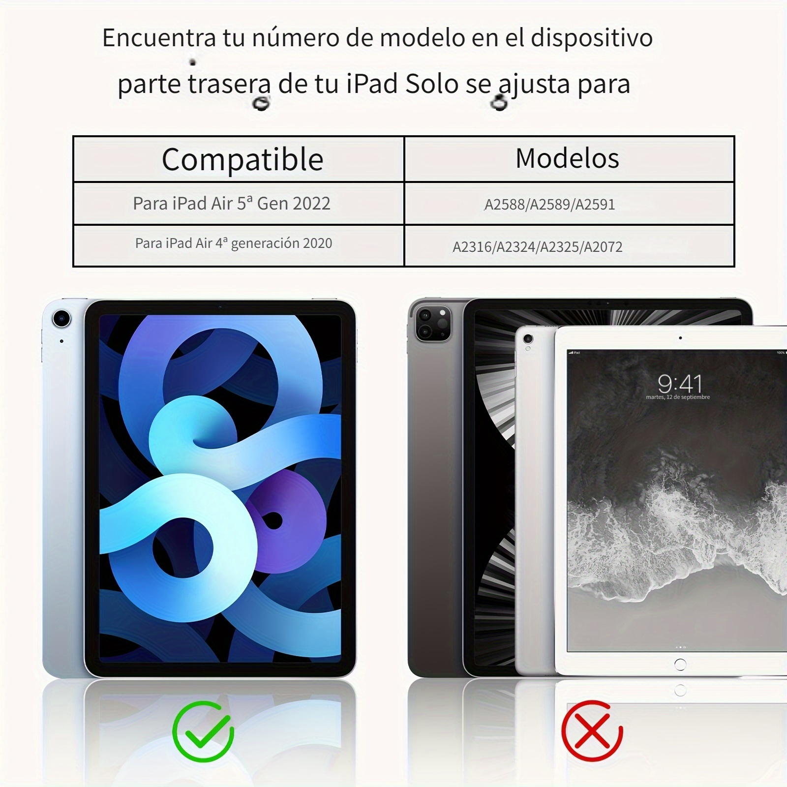 Funda inteligente para iPad Air 5ª generación 2022/iPad Air 4ª 2020, 10.9  pulgadas, funda para iPad Air 5 A2589 A2591 A2588/Air 4 A2316 A2324 - Azul