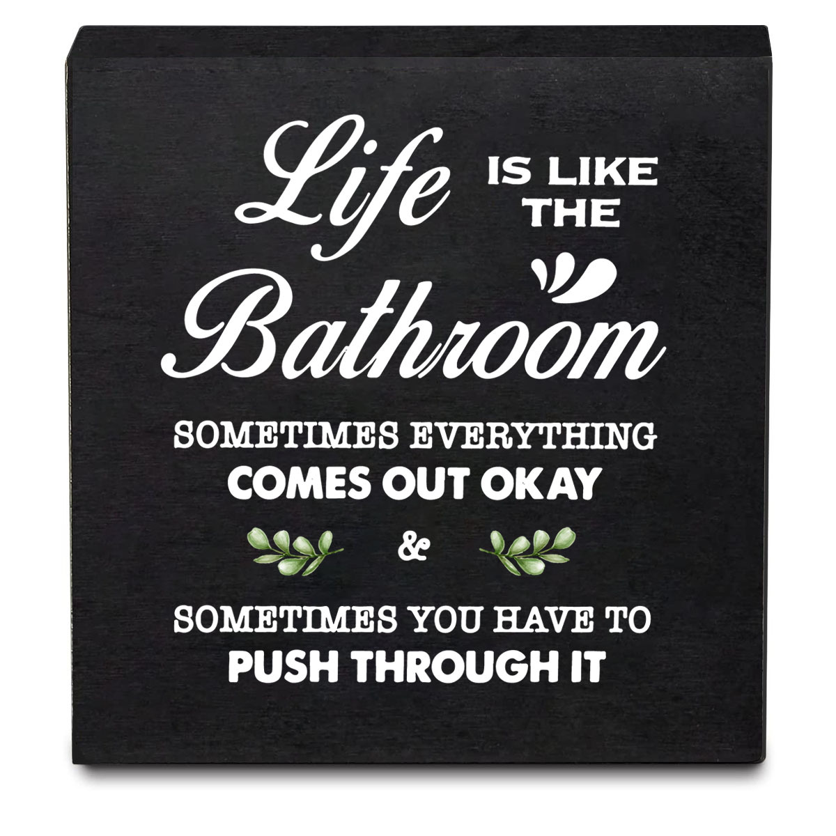 

1pc Life Is Like The Bathroom Wooden Sign Desk Decor, Funny Bathroom Wood Sign Desk Decorations For Farmhouse Home Office Restroom Wash Laundry Bathroom Shelf Table Decor