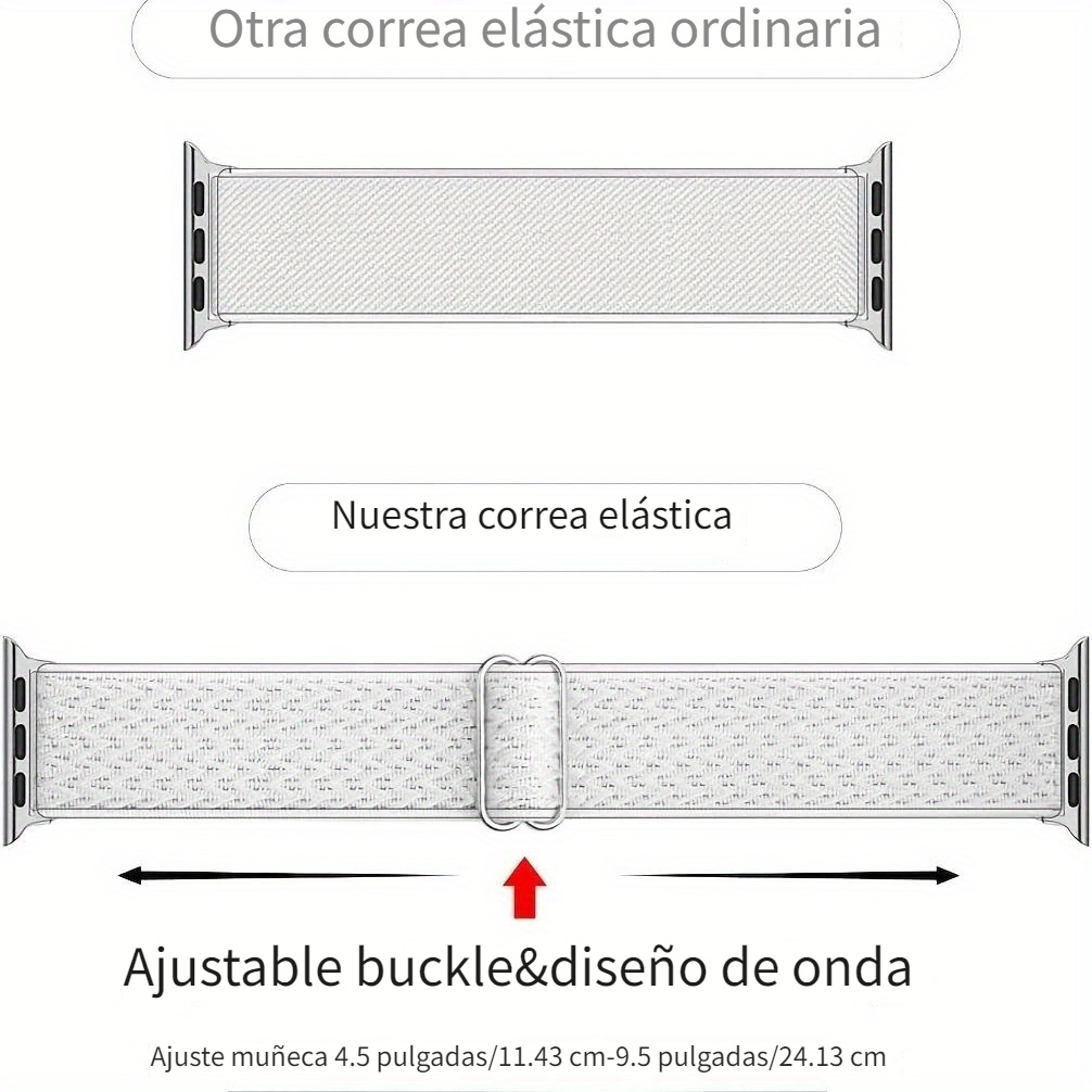 Paquete 5 Correas Elásticas Nailon Patrón Ondas: Compatibles - Temu Chile