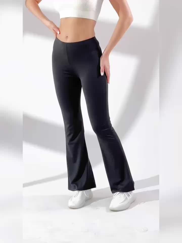 Solid Color Flare Leg Pants High Stretch Yoga Sports Bootcut - Temu