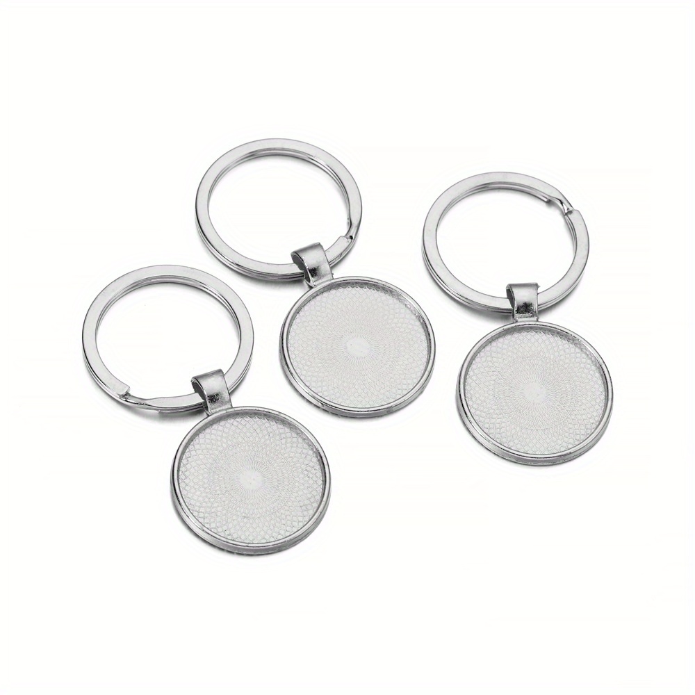 10pcs/lot 25mm Cabochon Pendant Base Settings Ancient Silver Bezels Charms  For DIY Jewelry Making Necklace Keychain Accessories